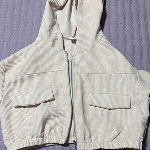 Girls shein Corduroy Zip up Jacket